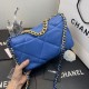 Replica Large 19 Wool Tweed Flap Bag AS1162 AS1160 Blue Fake Large 19 Wool Tweed Flap Bag AS1162 AS1160 Blue Replica