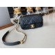 Replica New Mini Crystal Pearls Chain Bag AS2210 Black