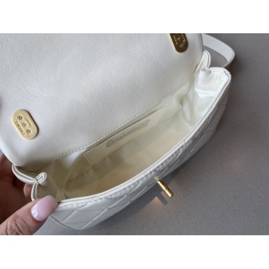 Replica New Mini Crystal Pearls Chain Bag AS2210 White