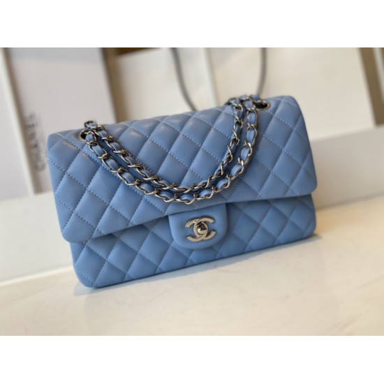 Replica Classic Flap Bag A1112 Blue Silver Hardware