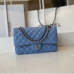 Replica Classic Flap Bag A1112 Blue Silver Hardware