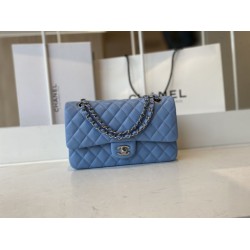 Replica Classic Flap Bag A1112 Blue Silver Hardware