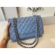 Replica Classic Flap Bag A1112 Blue Silver Hardware