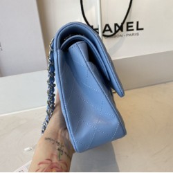 Replica Classic Flap Bag A1112 Blue Silver Hardware