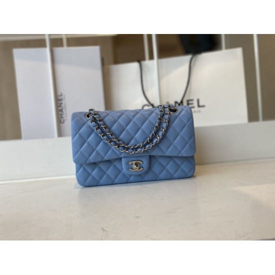 Replica Classic Flap Bag A1112 Blue Silver Hardware