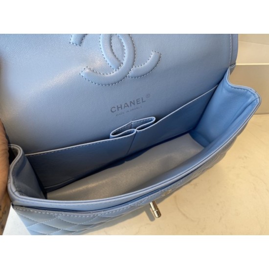 Replica Classic Flap Bag A1112 Blue Silver Hardware