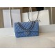 Replica Classic Flap Bag A1112 Blue Silver Hardware