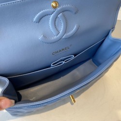 Fake Classic Flap Bag A1112 Blue Gold Hardware Replica