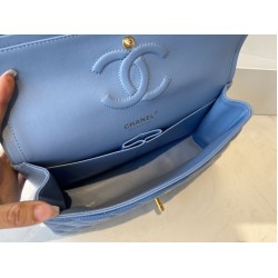 Fake Classic Flap Bag A1112 Blue Gold Hardware Replica