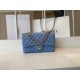 Fake Classic Flap Bag A1112 Blue Gold Hardware Replica