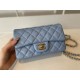 Replica Classic Flap Bag A1113 Blue Silver Hardware