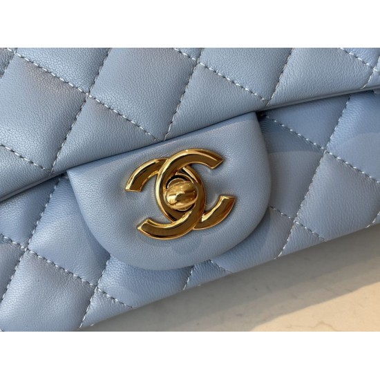 Replica Classic Flap Bag A1113 Blue Silver Hardware