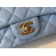 Replica Classic Flap Bag A1113 Blue Silver Hardware