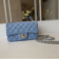 Replica Classic Flap Bag A1113 Blue Silver Hardware