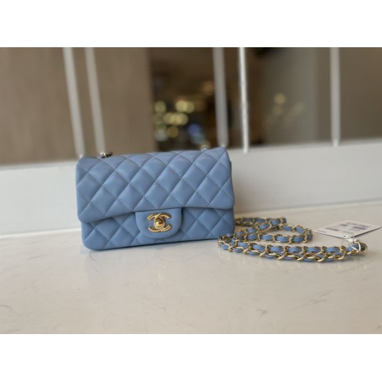 Replica Classic Flap Bag A1113 Blue Silver Hardware