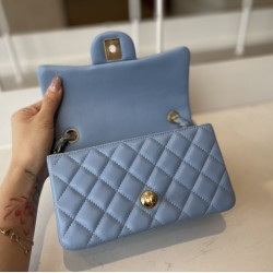 Replica Classic Flap Bag A1113 Blue Silver Hardware
