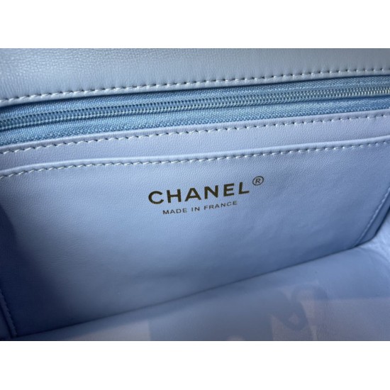 Replica Classic Flap Bag A1113 Blue Silver Hardware