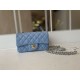 Replica Classic Flap Bag A1113 Blue Silver Hardware
