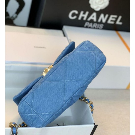 Fake Large 19 Wool Tweed Flap Bag AS1162 AS1160 Blue Replica Replica Large 19 Wool Tweed Flap Bag AS1162 AS1160 Blue