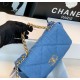 Fake Large 19 Wool Tweed Flap Bag AS1162 AS1160 Blue Replica Replica Large 19 Wool Tweed Flap Bag AS1162 AS1160 Blue