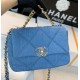 Fake Large 19 Wool Tweed Flap Bag AS1162 AS1160 Blue Replica Replica Large 19 Wool Tweed Flap Bag AS1162 AS1160 Blue