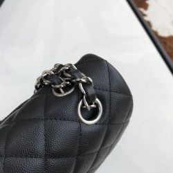 Replica Classic Flap Bag A1112 Black Silver Hardware
