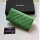 Fake A80758 Quilted Long Flap Wallet Green Replica
