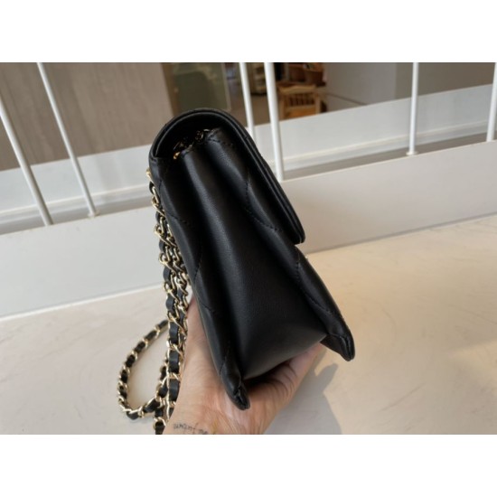 Replica Calfskin Mini Sqaure Flap Bag AS2468 Black