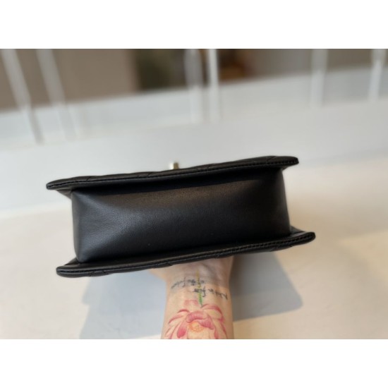 Replica Calfskin Mini Sqaure Flap Bag AS2468 Black