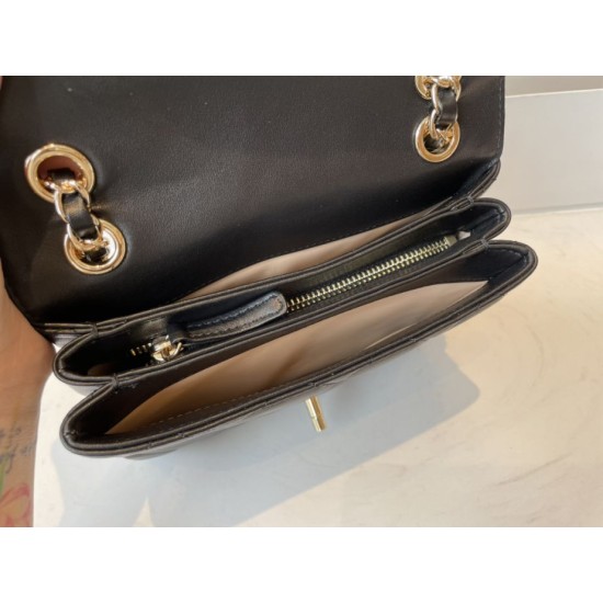 Replica Calfskin Mini Sqaure Flap Bag AS2468 Black