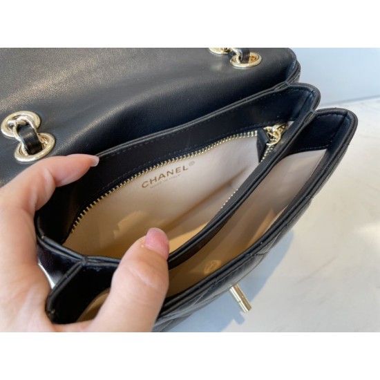Replica Calfskin Mini Sqaure Flap Bag AS2468 Black