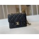 Replica Calfskin Mini Sqaure Flap Bag AS2468 Black