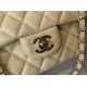 Fake Classic Flap Bag A1112 Apricot Gold Hardware Replica