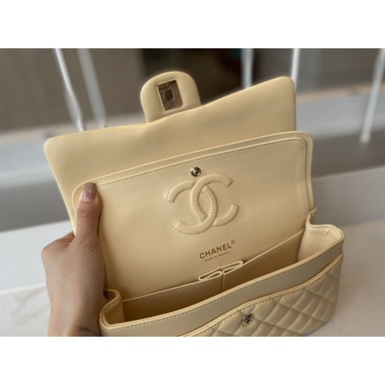Fake Classic Flap Bag A1112 Apricot Gold Hardware Replica
