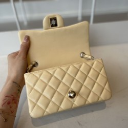 Replica Classic Flap Bag A1112 Apricot Silver Hardware