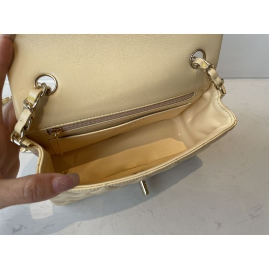 Replica Classic Flap Bag A1112 Apricot Silver Hardware