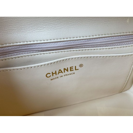 Replica Classic Flap Bag A1112 Apricot Silver Hardware