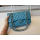 Replica Classic Flap Bag A1112 Light Blue Silver Hardware