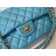 Replica Classic Flap Bag A1112 Light Blue Silver Hardware