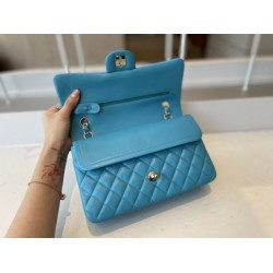 Replica Classic Flap Bag A1112 Light Blue Silver Hardware