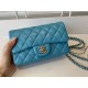 Replica Classic Flap Bag A1112 Light Blue Gold Hardware
