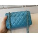 Replica Classic Flap Bag A1112 Light Blue Gold Hardware