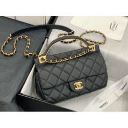Replica Grained Calfskin Flap Bag AS2438 Black