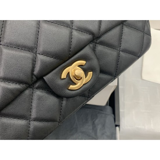 Replica Grained Calfskin Flap Bag AS2438 Black