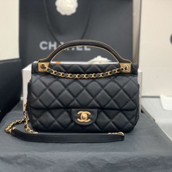 Replica Grained Calfskin Flap Bag AS2438 Black