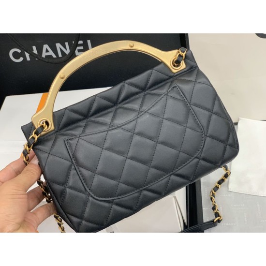 Replica Grained Calfskin Flap Bag AS2438 Black