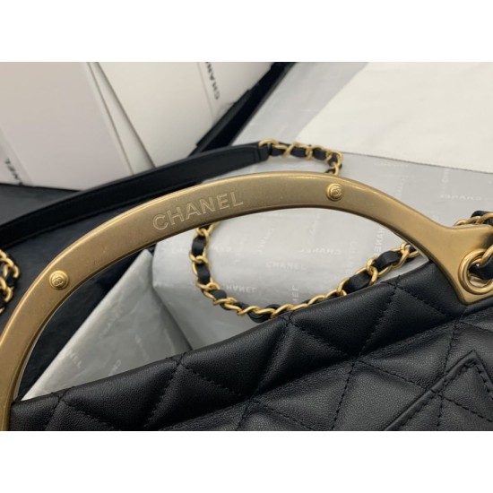 Replica Grained Calfskin Flap Bag AS2438 Black
