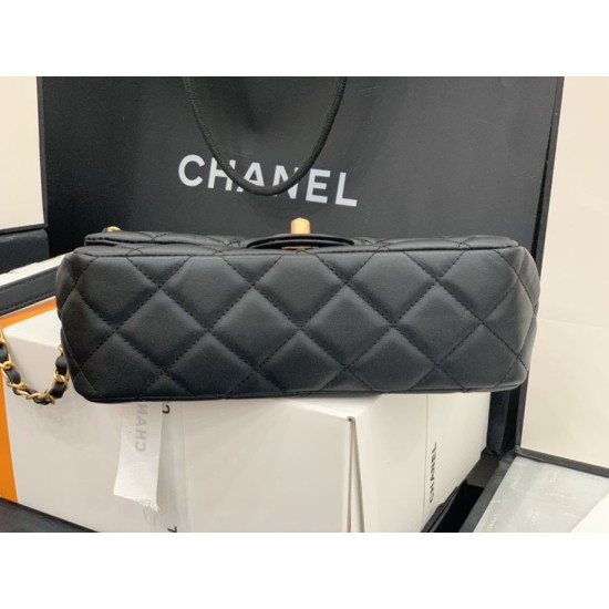 Replica Grained Calfskin Flap Bag AS2438 Black