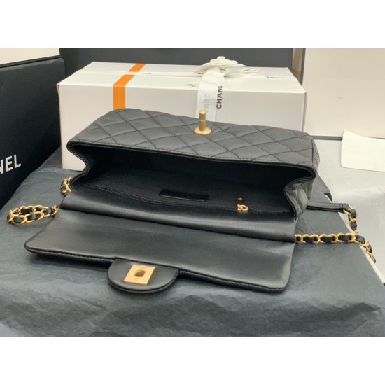 Replica Grained Calfskin Flap Bag AS2438 Black