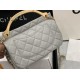 Fake Grained Calfskin Flap Bag AS2438 Gray Replica